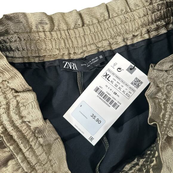 Zara Women's Metallic Drawstring Shorts Size XL - Picture 5 of 5